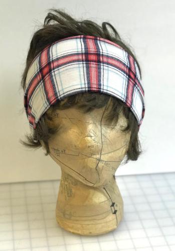 White/Red/Navy Plaid Head Hugger