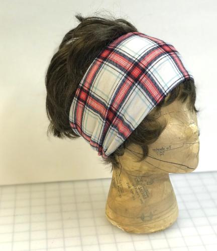 White/Red/Navy Plaid Head Hugger