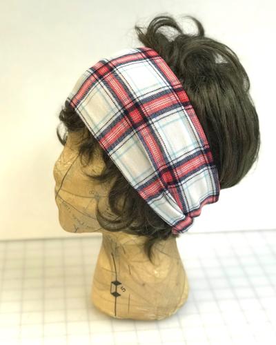 White/Red/Navy Plaid Head Hugger