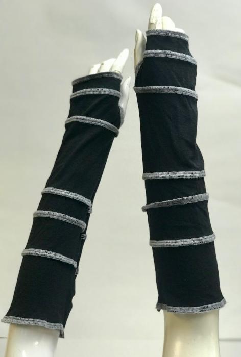 Black with Light Grey Arm Warmers