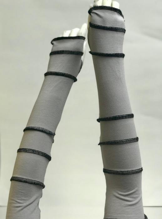 Light Grey with Black Arm Warmers