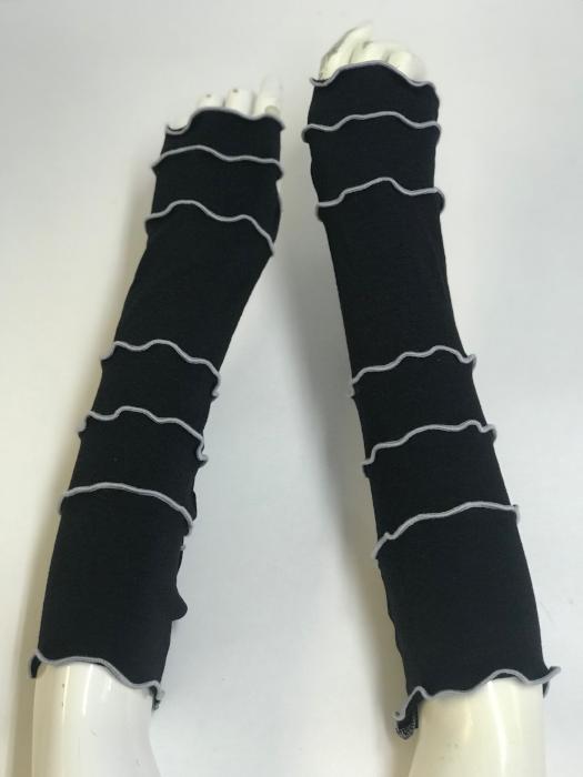 Black with Light Grey Arm Warmers