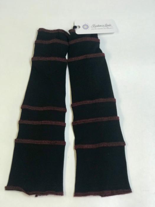 Black with Deep Red Arm Warmers