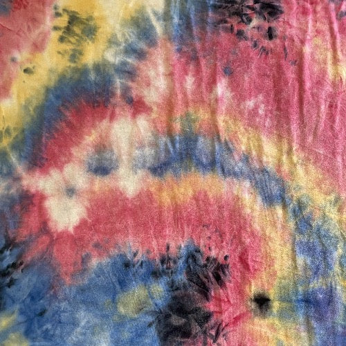 Pink, Yellow, Blue and Black Tie Dye Head Hugger