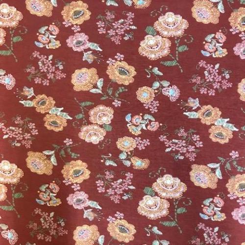 Stitched Floral on Clay Head Hugger