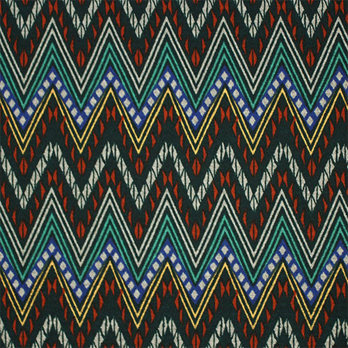 Ornate Chevron Green/Rust Eternity Scarf