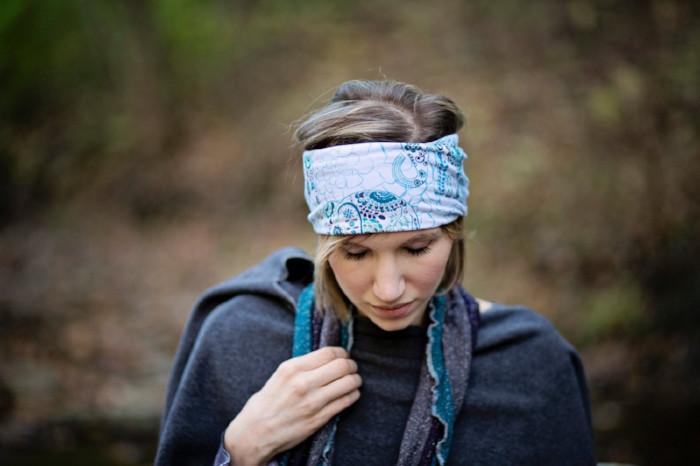 Pink, Yellow, Blue and Black Tie Dye Head Hugger