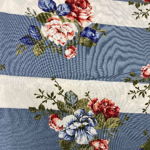 Striped Floral on Blue Head Hugger